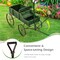 Costway Garden Plant Planter Wooden Wagon Planter W/ Wheel Garden Yard